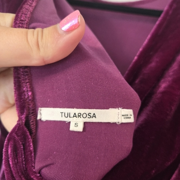 Tularosa X Revolve S Annette Dress Purple Velvet Long Sleeve Mini Dress - Picture 8 of 8